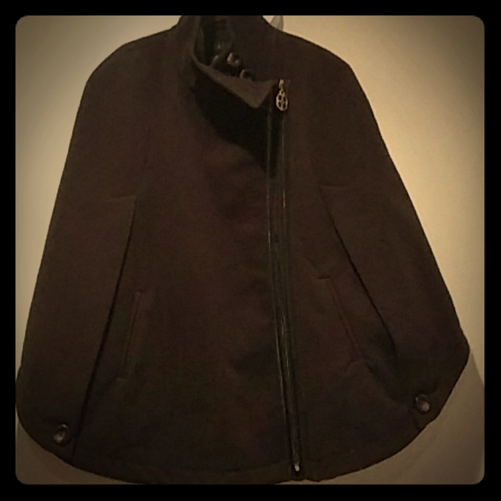 NWOT Iman Brown lined cape coat